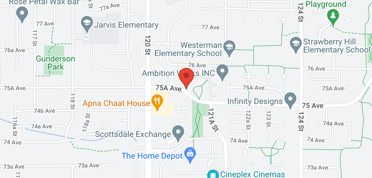map of 102 12125 75A AVENUE